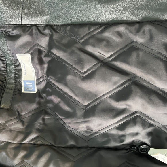 Vintage Gap Genuine Leather Jacket. Black. M - Picture 7 of 9